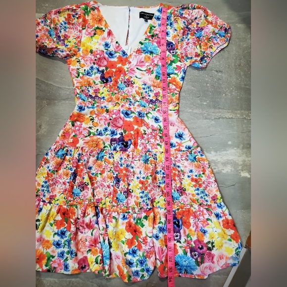 NWOT Mary Katrantzou X Lipsy London Vibrant Multicolor Floral Mini Dress. 4 US. - Picture 6 of 12